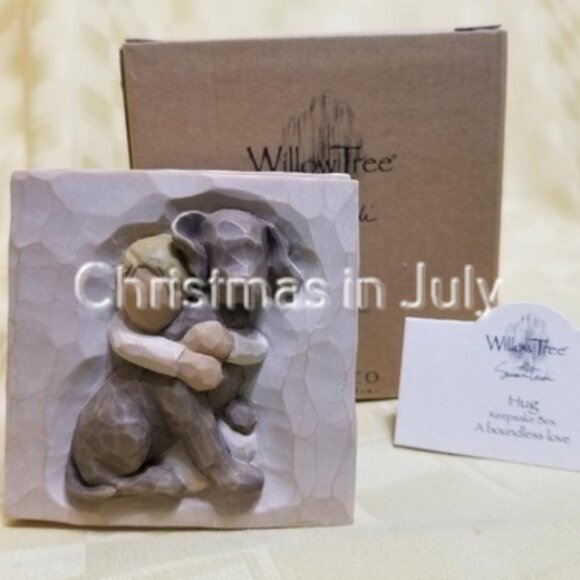 Willow Tree Susan Lordi Hug Keepsake Box Puppy Dog #26609 with box - Picture 1 of 4